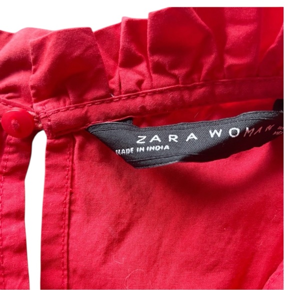 ZARA WOMAN Embroidered Top in Red Size XS — GORGEOUS!!! - Picture 10 of 14